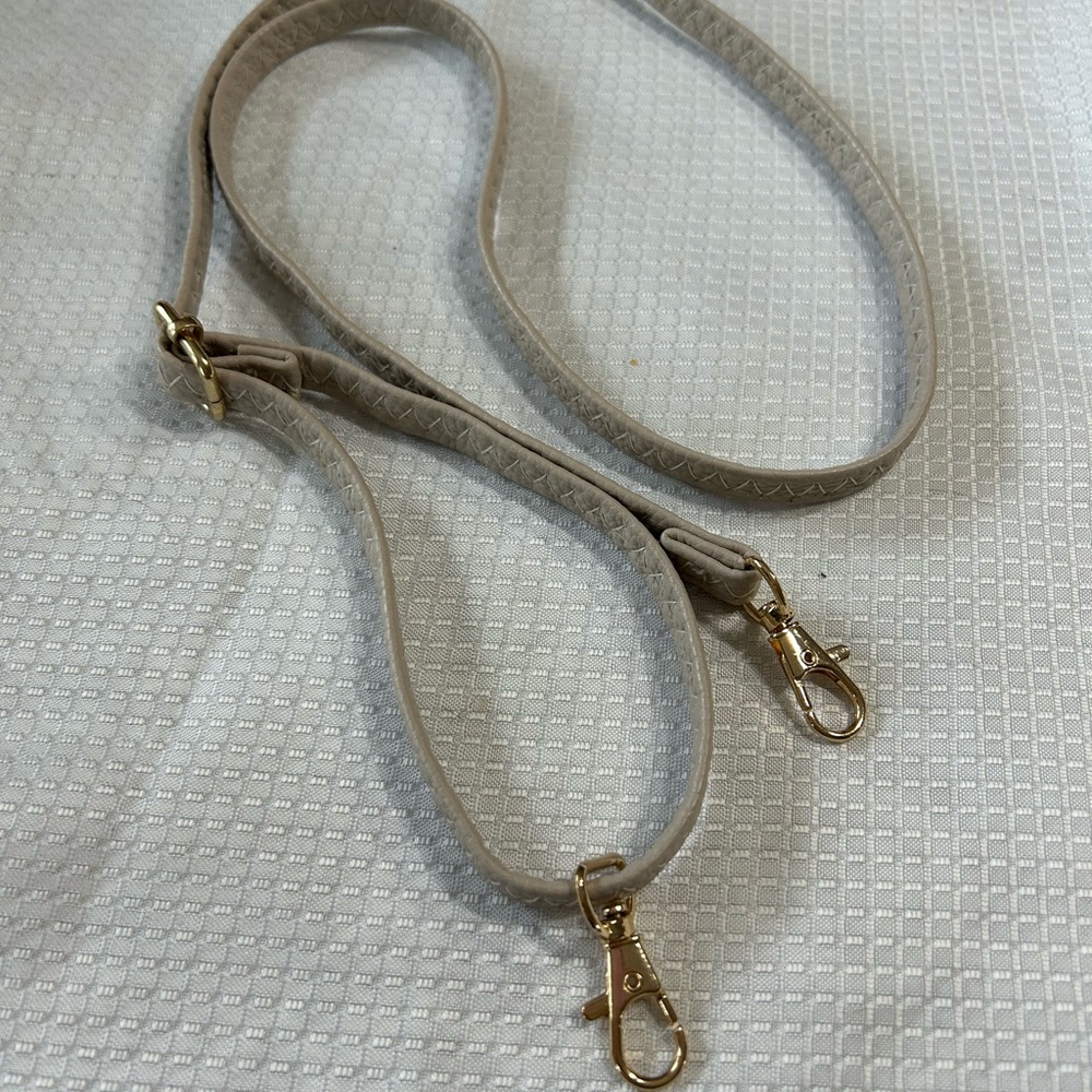 Chic Light GreyStrap with Gold Tone Clasps /Hardware